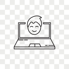 Leinwandbilder - Laptop vector icon isolated on transparent background, Laptop logo design