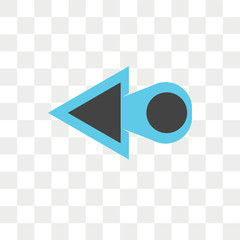 Leinwandbilder - Left arrow vector icon isolated on transparent background, Left arrow logo design