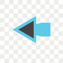 Leinwandbilder - Left arrow vector icon isolated on transparent background, Left arrow logo design