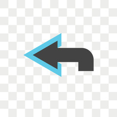 Leinwandbilder - Left arrow vector icon isolated on transparent background, Left arrow logo design