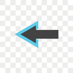Leinwandbilder - Left arrow vector icon isolated on transparent background, Left arrow logo design