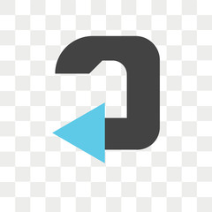 Leinwandbilder - Left arrow vector icon isolated on transparent background, Left arrow logo design