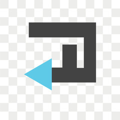 Leinwandbilder - Left arrow vector icon isolated on transparent background, Left arrow logo design
