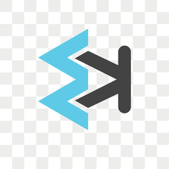 Leinwandbilder - Left arrow vector icon isolated on transparent background, Left arrow logo design