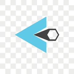 Leinwandbilder - Left arrow vector icon isolated on transparent background, Left arrow logo design