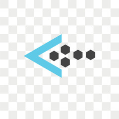 Leinwandbilder - Left arrow vector icon isolated on transparent background, Left arrow logo design