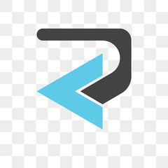 Leinwandbilder - Left arrow vector icon isolated on transparent background, Left arrow logo design