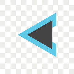 Leinwandbilder - Left arrow vector icon isolated on transparent background, Left arrow logo design