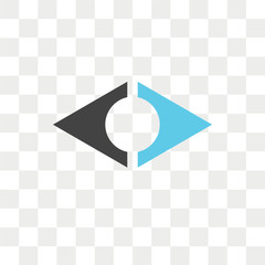 Leinwandbilder - Left arrow vector icon isolated on transparent background, Left arrow logo design