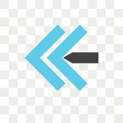 Leinwandbilder - Left arrow vector icon isolated on transparent background, Left arrow logo design