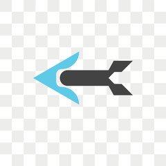 Leinwandbilder - Left arrow vector icon isolated on transparent background, Left arrow logo design