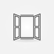 Opened window icon. Vector symbol in linear style