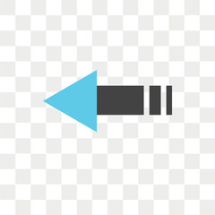Leinwandbilder - Left arrow vector icon isolated on transparent background, Left arrow logo design
