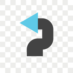 Leinwandbilder - Left arrow vector icon isolated on transparent background, Left arrow logo design