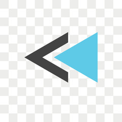 Leinwandbilder - Left arrow vector icon isolated on transparent background, Left arrow logo design
