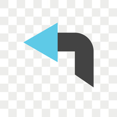 Leinwandbilder - Left arrow vector icon isolated on transparent background, Left arrow logo design