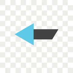 Leinwandbilder - Left arrow vector icon isolated on transparent background, Left arrow logo design