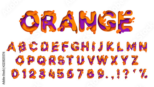 Fotografía Alphabet colors orange and lilac