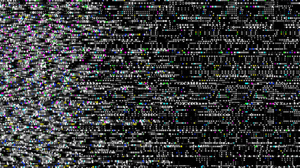 Fototapete - Glitch. Abstract shapes. Chaos. Pixel. Cyberpunk. Computer screen error. Digital design. Pixel noise. Virtual. TV signal fail. Futuristic. Glitch background.