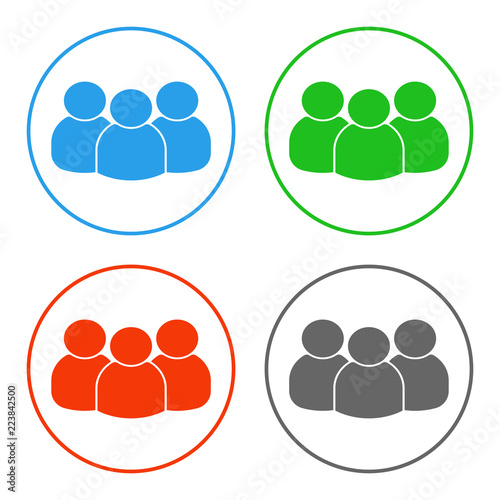 Fotografía Group of people. Multiplayer symbol. Vector icon.