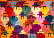 Colorful Inca textile patterns