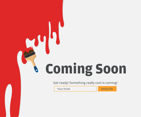 Wall Mural - Coming Soon Website Template. Coming Soon Landing Page Design. Coming soon page for a new website. We are Launching Soon – Illustration 