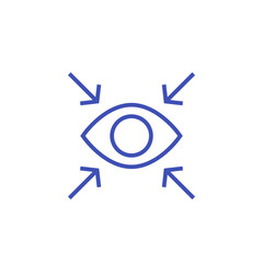 Sticker - Focus vector line icon with eye