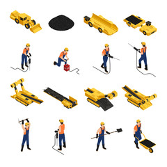 Poster - Coal Mining Isometric Icons