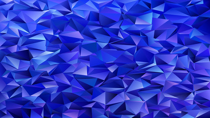 Wall Mural - Dark blue abstract mosaic chaotic triangle pattern background - geometrical vector graphic design from triangle tiles