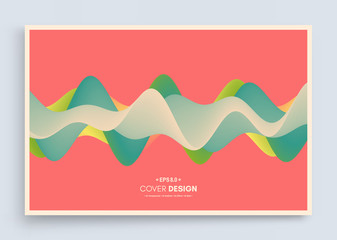 Abstract wavy background. Cover design template. Vector illustration. Pattern can be used as a template for brochure, annual report, magazine, poster, presentation, flyer and banner.