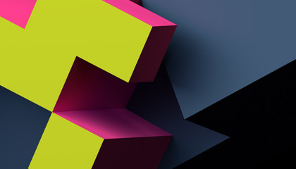 Poster - Abstract 3d rendering of a modern geometric background. Minimalistic design for poster, cover, branding, banner, placard.