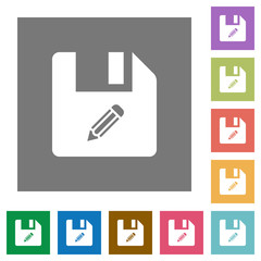 Poster - Edit file square flat icons