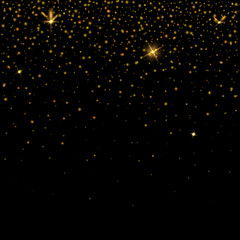 Wall Mural - golden glitter particles effect for luxury greeting rich background. sparkling texture. vector star 