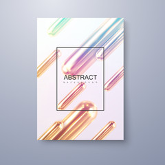 Poster - Vector illustration of 3d multicolored metallic capsule shapes.