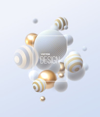 Poster - Abstract composition with 3d spheres cluster.