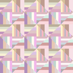 Poster - Colorful abstract geometric striped square tile mosaic pattern background - seamless illustration