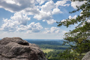 landscape with blue sky and clouds