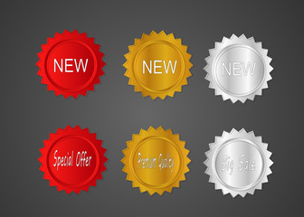 Poster - new abstract star burst sticker label sale icon element
