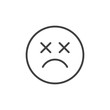Dead emoticon outline icon. linear style sign for mobile concept and web design. Sad smiley face emoji simple line vector icon. Symbol, logo illustration. Pixel perfect vector graphics