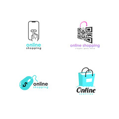 Online shopping logo set