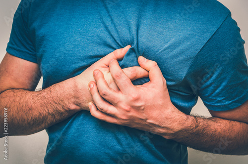 Fotomural Man having chest pain, heart attack