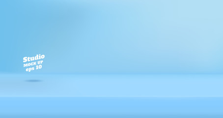 Aufkleber - Vector Empty pastel blue color studio table room background ,product display with copy space for display of content design.Banner for advertise product on website