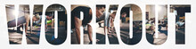 Collage Of People Doing Pushups Together During A Gym Workout