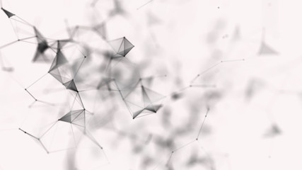 Poster - Big data visualization. Science background. Big data complex with compounds. Lines plexus. Digital Plexus Glow Dots Backgrounds.