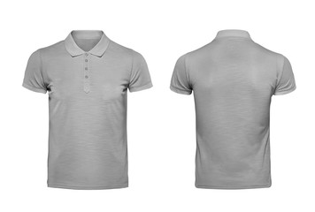 Wall Mural - Grey polo tshirt design template isolated on white with clipping path