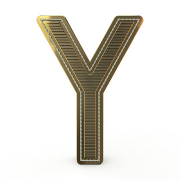 Golden symbol of the alphabet. 3D