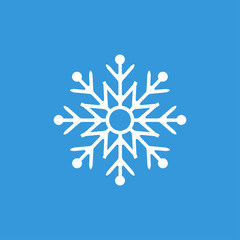 Wall Mural - white snowflake on blue background. winter icon. new year