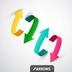 Sticker - Colorful 3D Vector Arrows. Arrow Symbol Design.