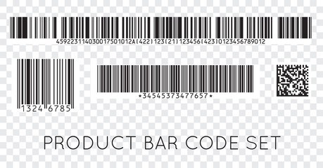 bar code icon. set of modern flat barcode. can be use as a template for products. mockup. vector.