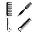 © Svitlana - Vector illustration of brush and hair logo. Collection of brush and hairbrush stock symbol for web.